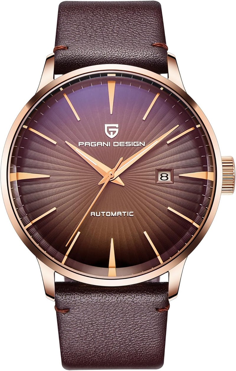 Pagani Design PD2770 Men's Automatic Mechanical Watch with Brown Leather Strap - Image 1